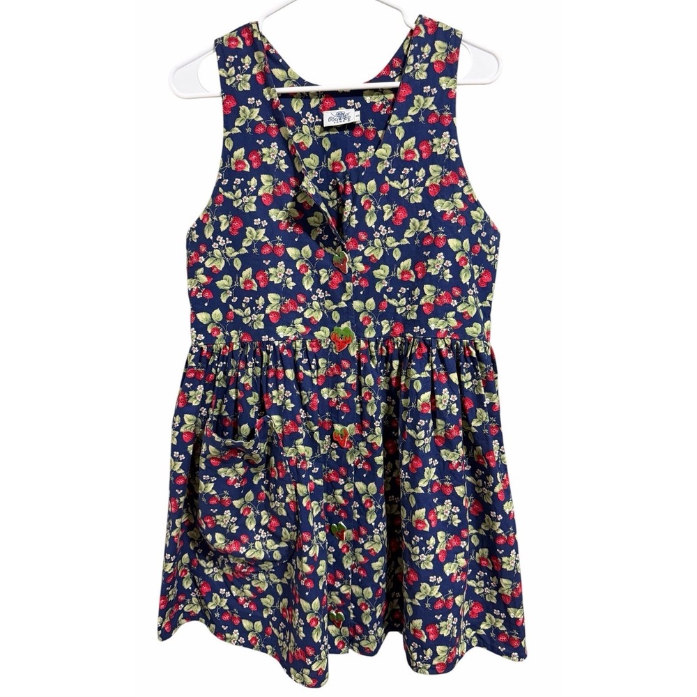 Dogwood Lane Strawberry Fields‎ Cottage Farm Core Sleeveless Dress Women's Small